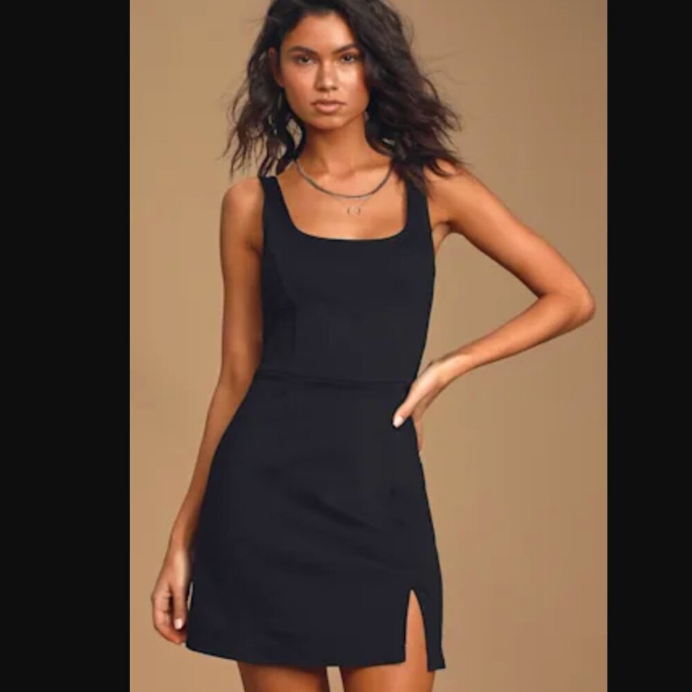 Lulus  "Always Admired Black Sleeveless Mini Dress"